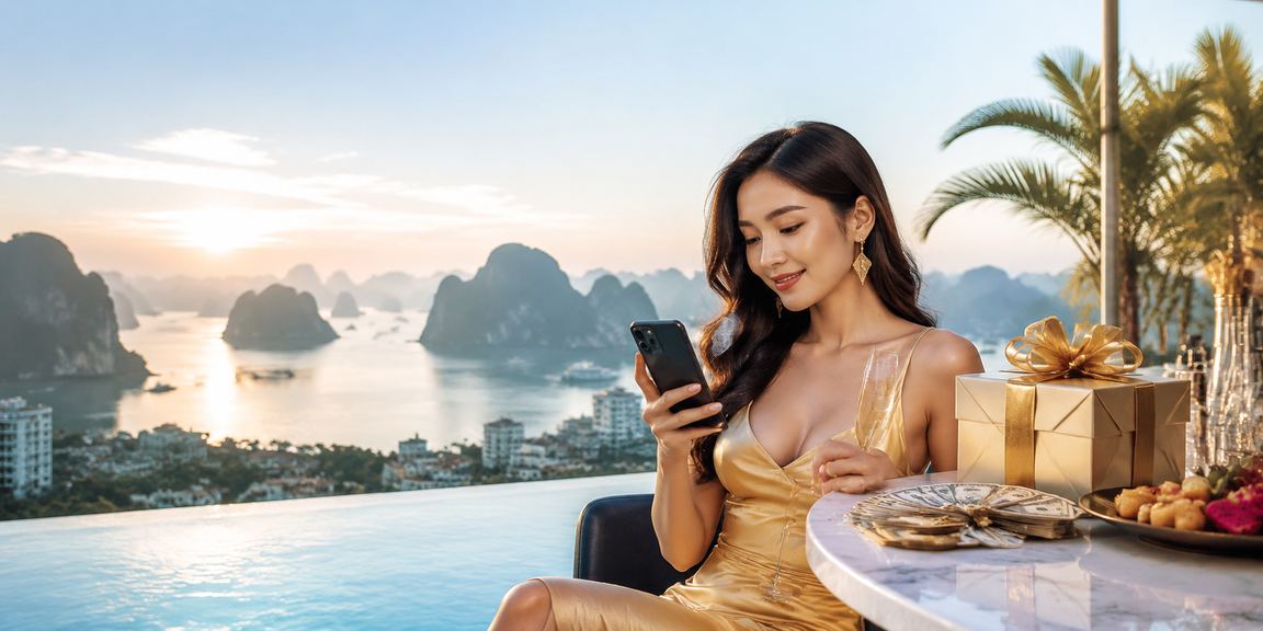 Người dùng Việt trải nghiệm mobile casino trong bối cảnh vịnh Hạ Long