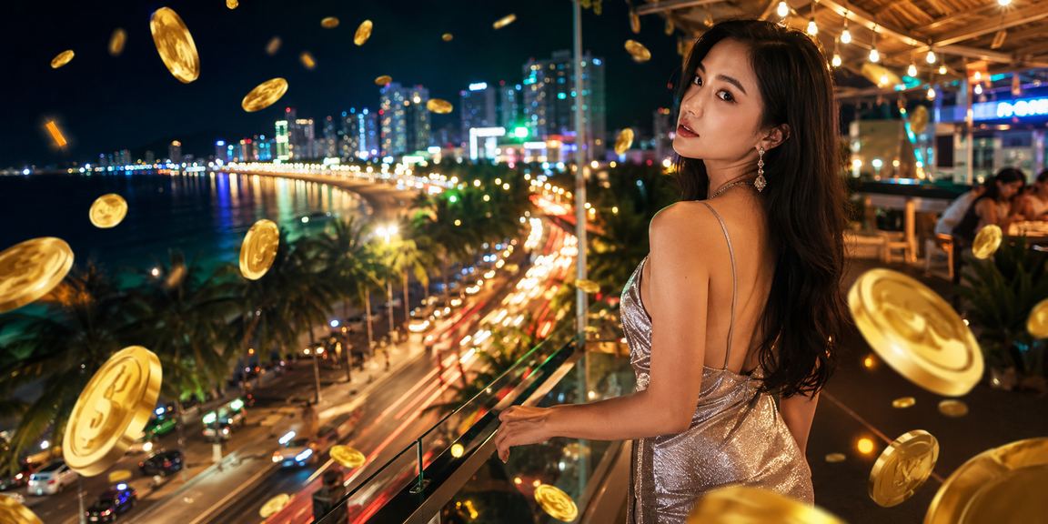 Bối cảnh bãi biển Nha Trang với chủ đề casino betting và điều khoản sử dụng
